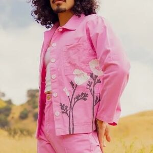 NWOT BIG BUD PRESS PINK POPPY WORK JACKET SIZE 3XL